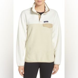Patagonia Women's Snap T Synchilla Fleece Pullover Top Size XXS cream tan
